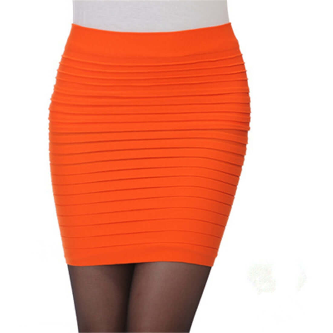 Summer Women Skirt High Waist Pleated Skirt Candy Color Knitted Elastic Mini Skirt Sexy Office Lady Short Skirts Black red