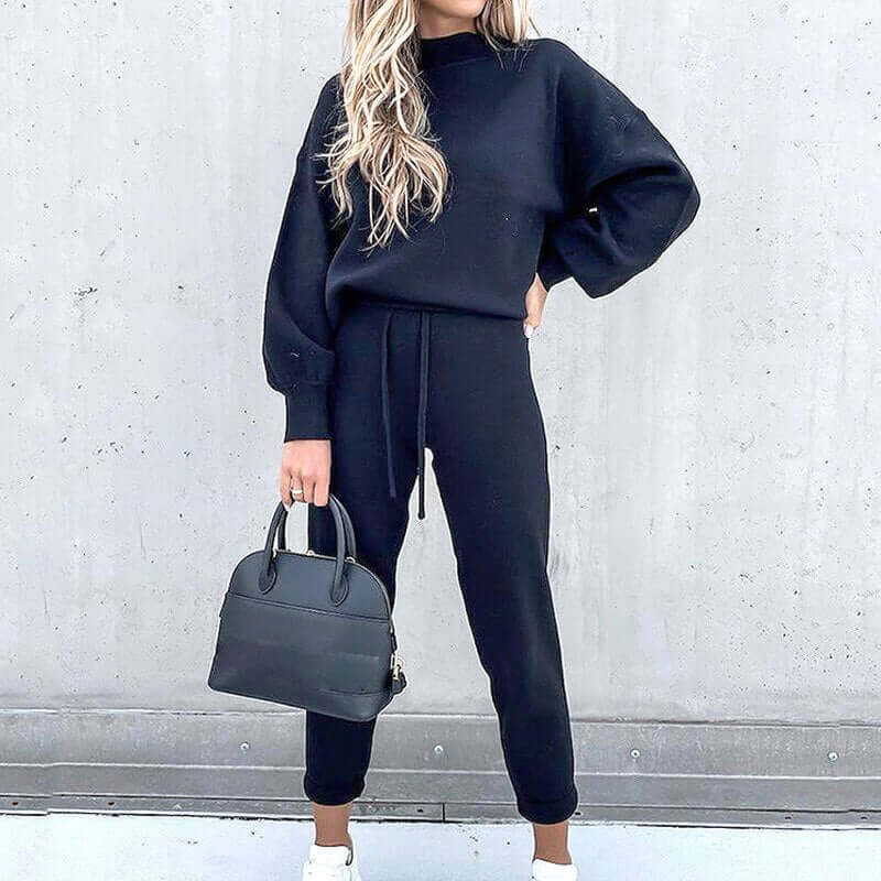 Two Piece Set Solid Casual Tracksuit Women Autumn Winter Pullovers Sweatshirts Pants Suit Female Long Sleeve Tops Couple Clothes