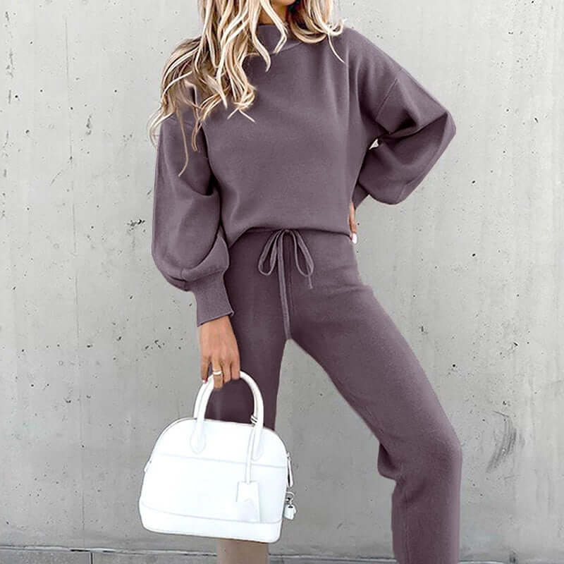 Two Piece Set Solid Casual Tracksuit Women Autumn Winter Pullovers Sweatshirts Pants Suit Female Long Sleeve Tops Couple Clothes