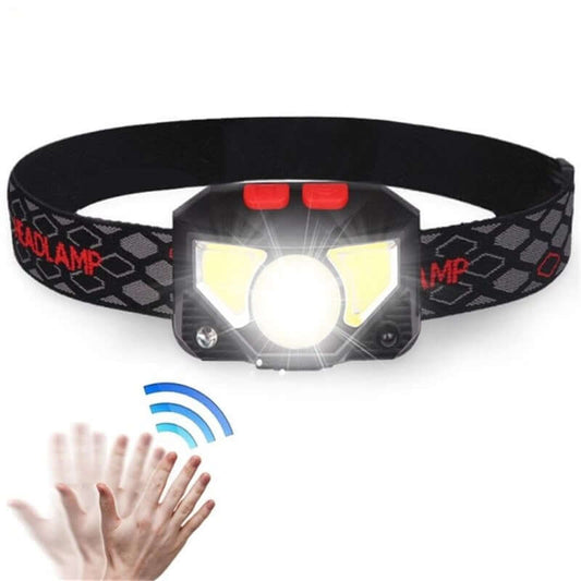 8 Modes Handfress Motion Sensor Powerful LED Headlight headlamp Head Lamp COB Flashlight Torch head light For Camping, fishing