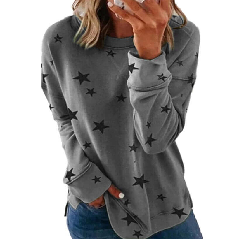 New Autumn Winter Warm Stars Women Hoody Sweatshirt Solid Pullover Tops Lady Clothes Loose Long Sleeve Casual Sweatshirts