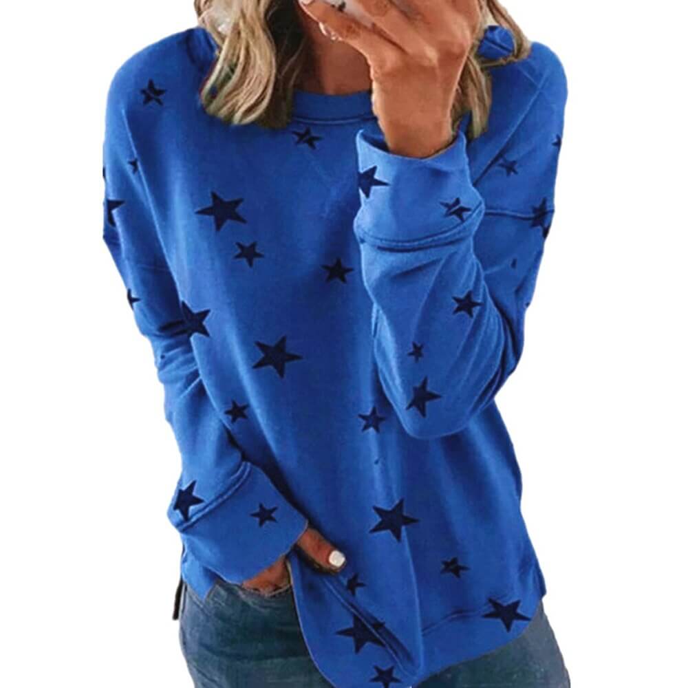 New Autumn Winter Warm Stars Women Hoody Sweatshirt Solid Pullover Tops Lady Clothes Loose Long Sleeve Casual Sweatshirts