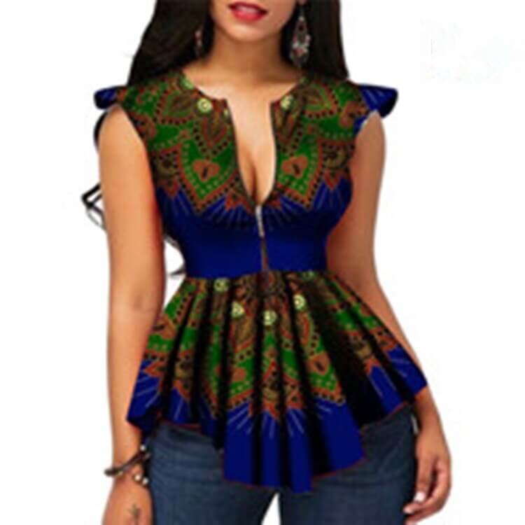 AFrican Clothing Top Dashiki Print Sexy Ankara Plus Size S-2XL Summer T-shirts Ethnic Short Sleeve Ladies African Dress