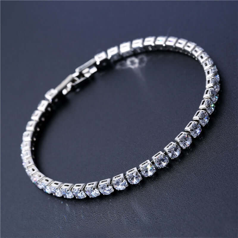 Unisex Fashion Tennis Bracelet 4mm Iced Cubic Zirconia 🎾