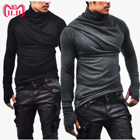 Fall/Winter Fashion Streetwear Long Sleeve Biker Shirt w/ Gloves