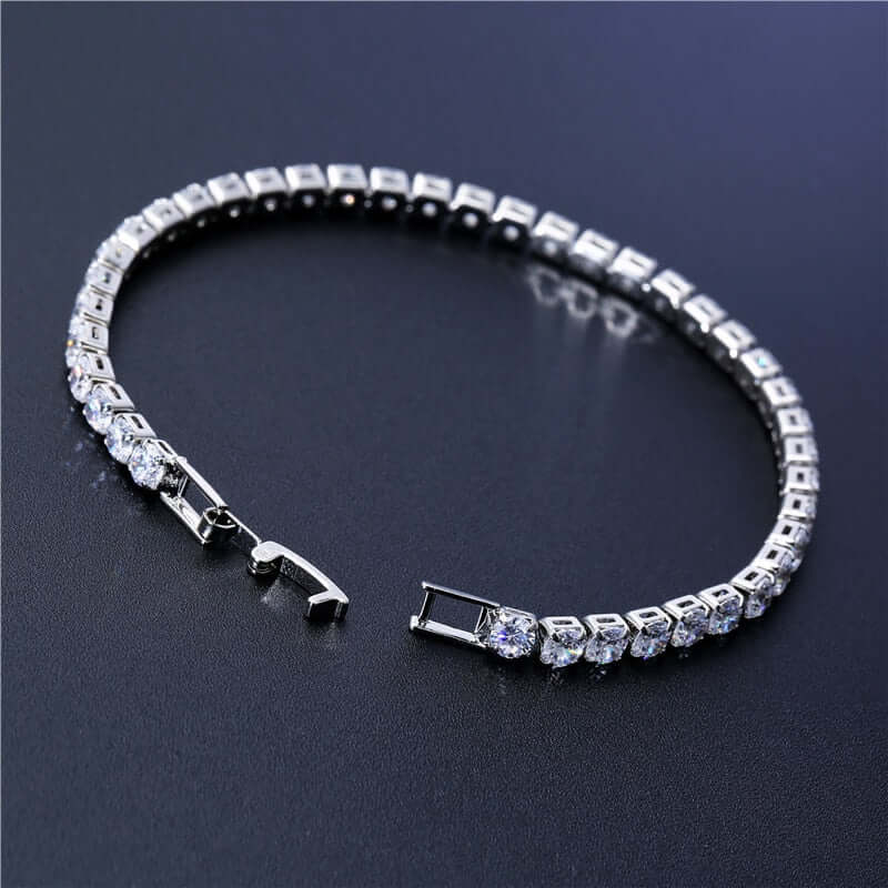 Unisex Fashion Tennis Bracelet 4mm Iced Cubic Zirconia 🎾