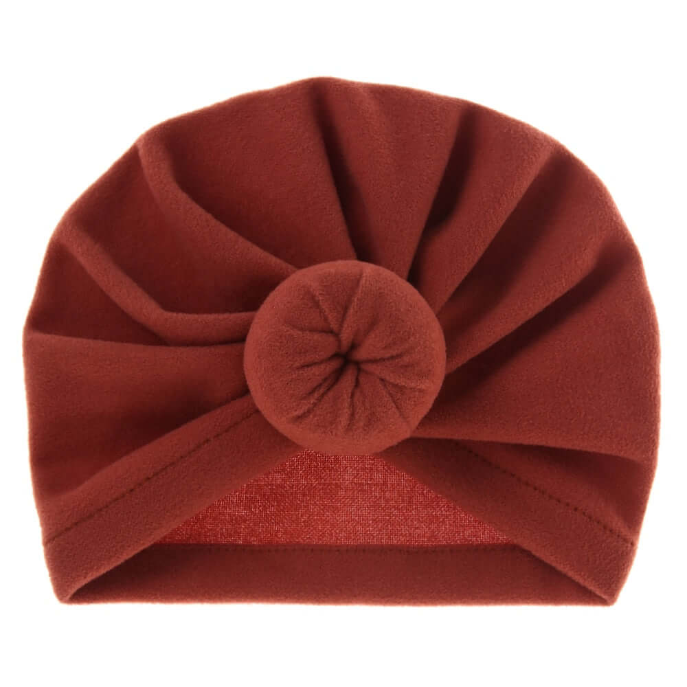 Solid Faux Cashmere Baby Turban Hat Warm Autumn Winter Beanies Topknot Bonnet Infant Boys Girls Caps New Turban Headwraps