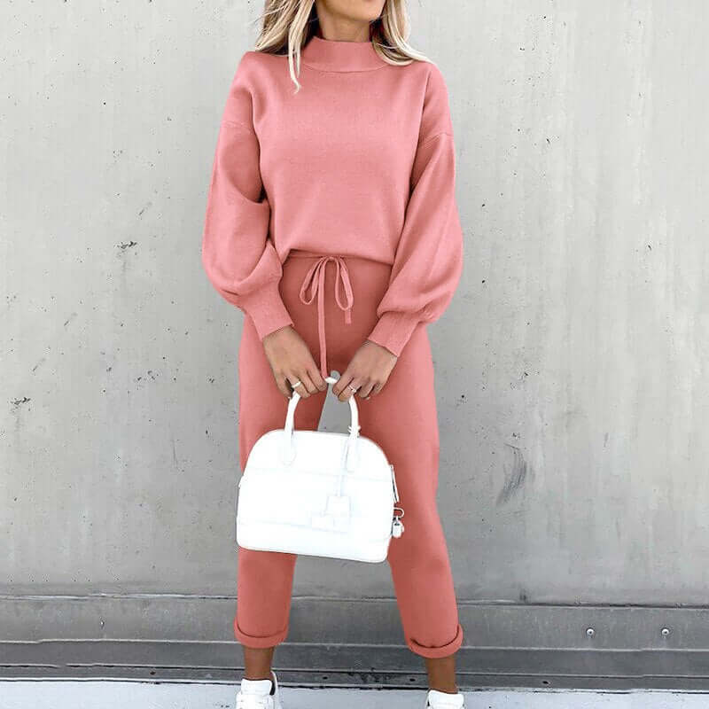 Two Piece Set Solid Casual Tracksuit Women Autumn Winter Pullovers Sweatshirts Pants Suit Female Long Sleeve Tops Couple Clothes