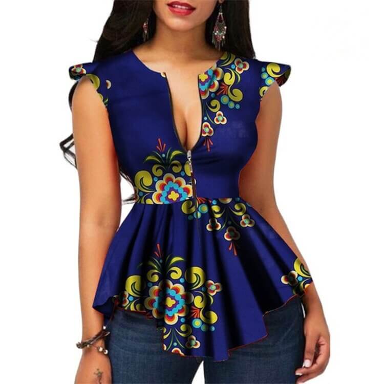 AFrican Clothing Top Dashiki Print Sexy Ankara Plus Size S-2XL Summer T-shirts Ethnic Short Sleeve Ladies African Dress