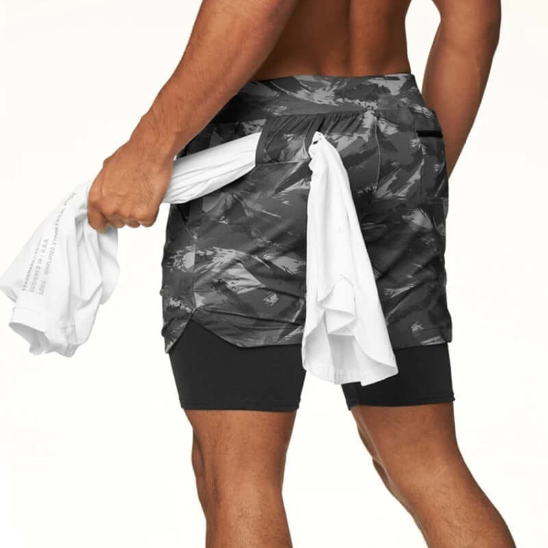 Trendy Camouflage Stay Dry Fitness Shorts w/ Large Side Pocket