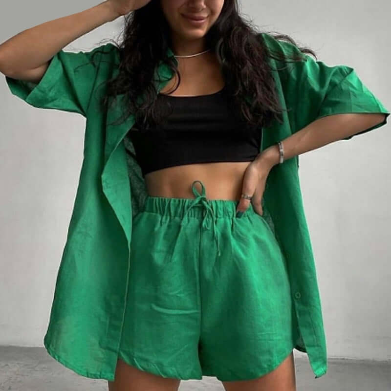 Fashion Casual Loungewear 2 pc.-Tracksuit Shorts + Long Sleeve Top - Many Colors ! 🌈