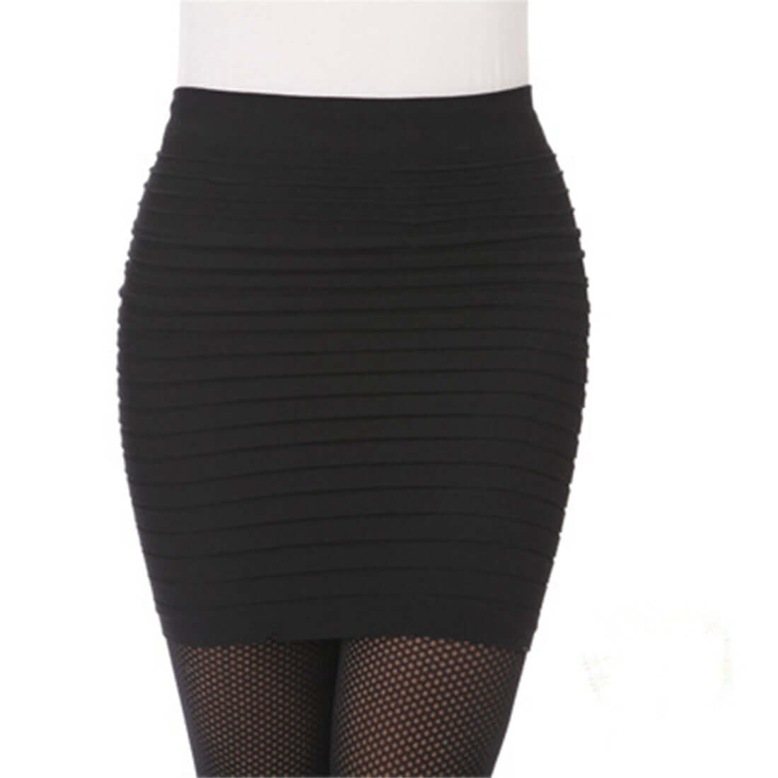 Summer Women Skirt High Waist Pleated Skirt Candy Color Knitted Elastic Mini Skirt Sexy Office Lady Short Skirts Black red