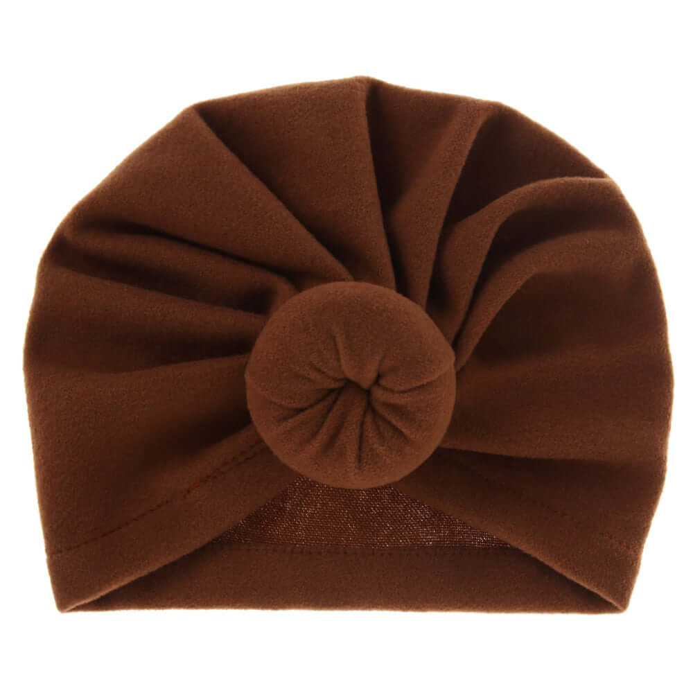 Solid Faux Cashmere Baby Turban Hat Warm Autumn Winter Beanies Topknot Bonnet Infant Boys Girls Caps New Turban Headwraps