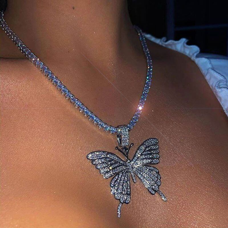 Fashion Trendy Jewelry | 3D Butterfly Pendant Necklace