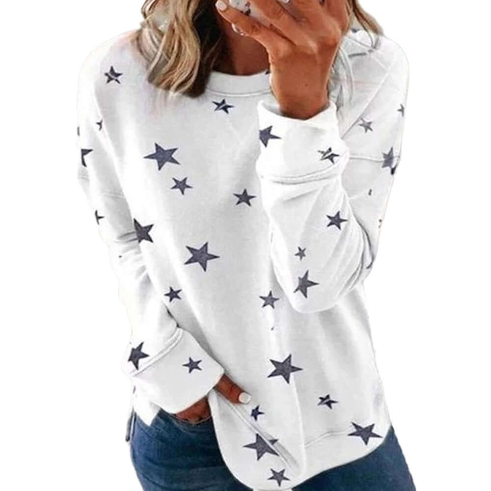 New Autumn Winter Warm Stars Women Hoody Sweatshirt Solid Pullover Tops Lady Clothes Loose Long Sleeve Casual Sweatshirts