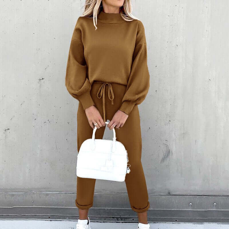 Two Piece Set Solid Casual Tracksuit Women Autumn Winter Pullovers Sweatshirts Pants Suit Female Long Sleeve Tops Couple Clothes