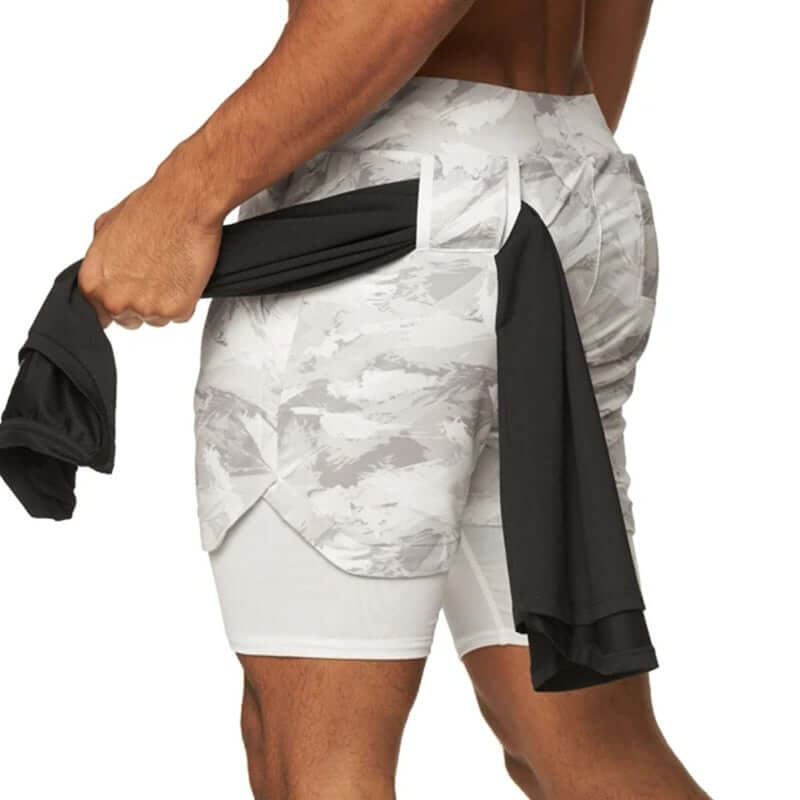 Trendy Camouflage Stay Dry Fitness Shorts w/ Large Side Pocket