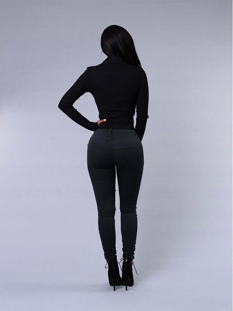 Hot sale ripped jeans for women sexy skinny denim jeans street fashion