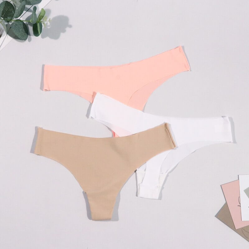 Sexy Silk Thongs-Seamless-Low-Rise Multicolored Basics