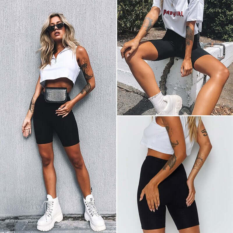 Women's Thin Multi Style Shorts - Biker, Streetwear, Fitness