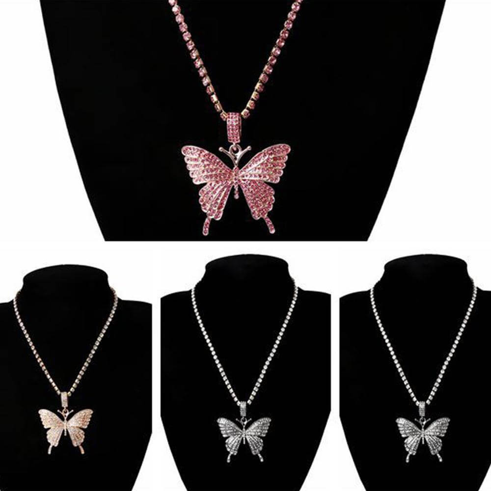 Fashion Trendy Jewelry | 3D Butterfly Pendant Necklace