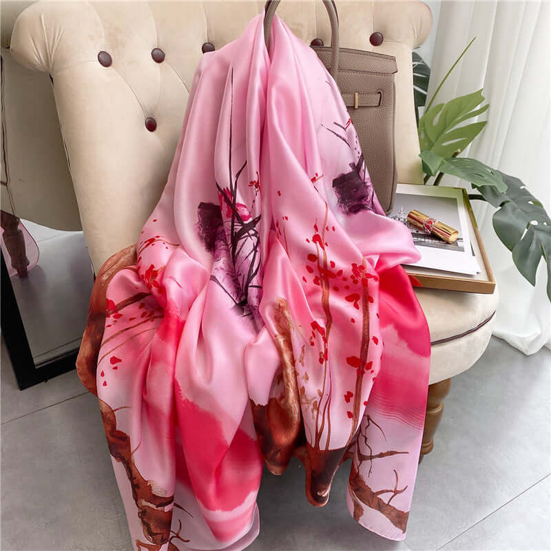 Women's Luxury Silk Shawl~Scarf ~ Trending Asian Styling