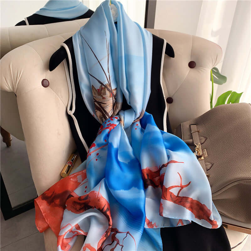 Women's Luxury Silk Shawl~Scarf ~ Trending Asian Styling