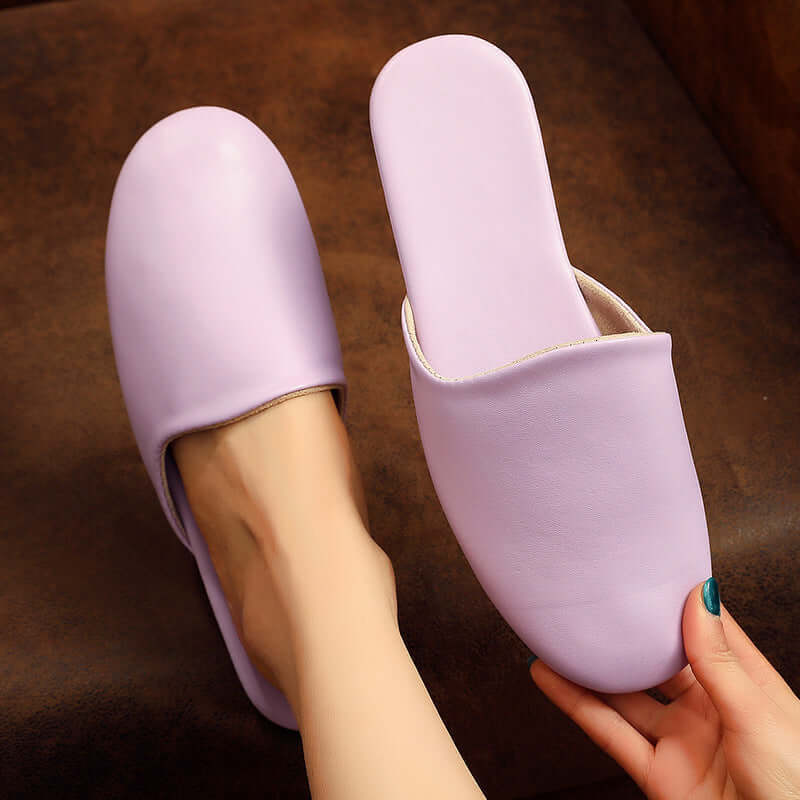 New spring and autumn Japanese leather slippers indoor home non-slip home floor couple men and women bag head sandals