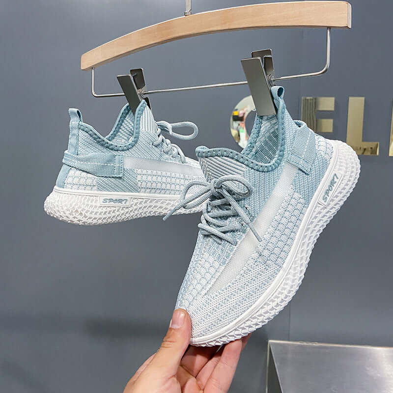 INS mesh flying shoes 2021 summer new Korean students breathable sneakers women's fitness running shoes V16