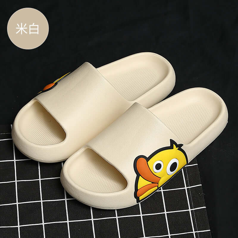 Slippers female summer wear 2021 new cartoon couple duck sandal slip women's beach casual thick bottom word drag