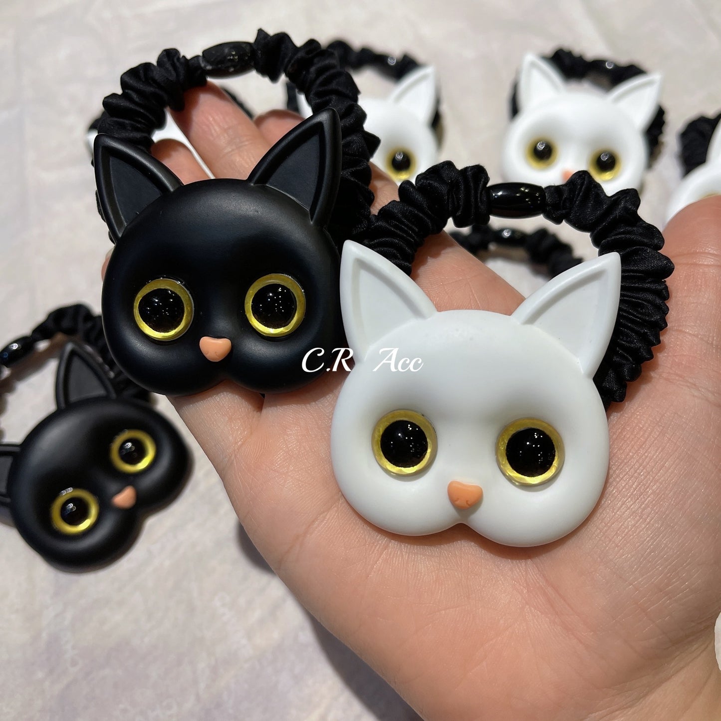 New head rope cute cat hair rope small intestines ring hair ring girl meatball head rope hair rubber band head decoration