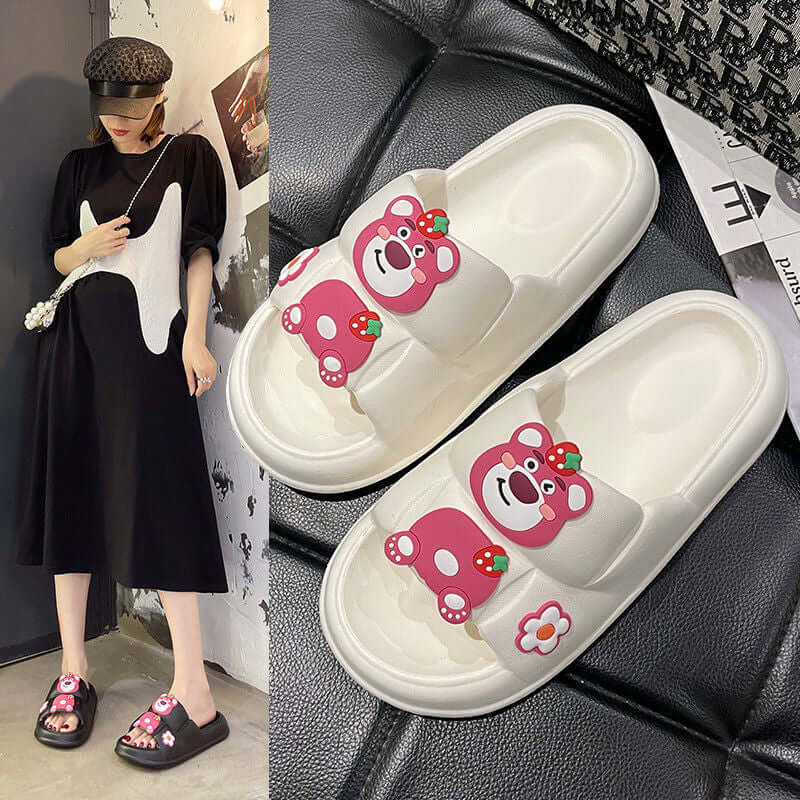 Women's Cute Cartoon Rubber Sole Flip Flops