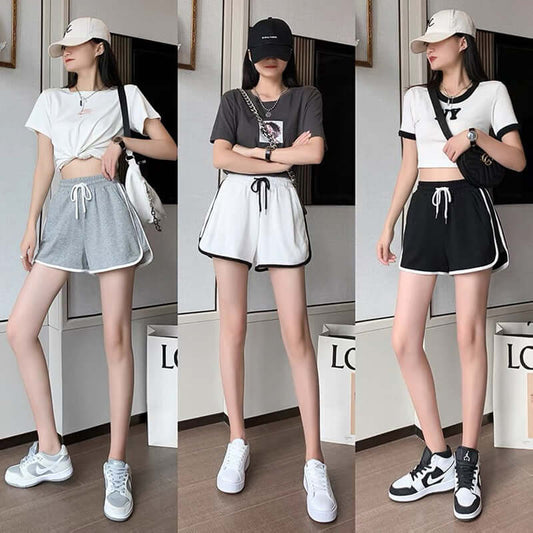 Sports shorts female 2021 new summer high waist casual pants loose straight pants female slim harsh pants three pants