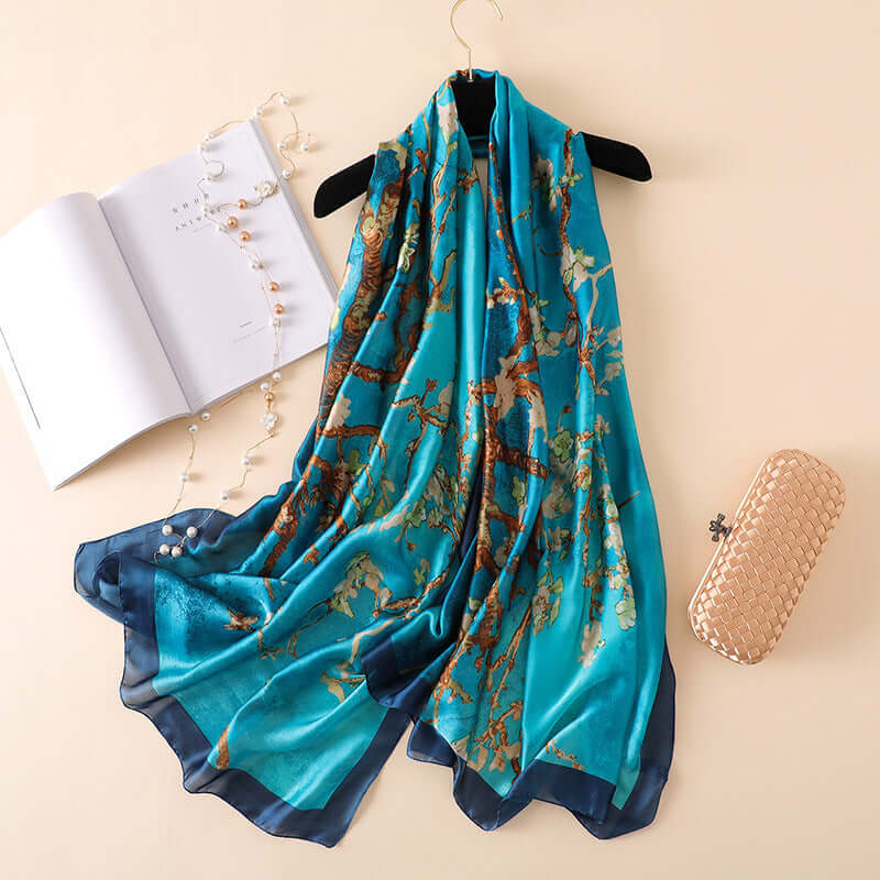 Summer sunscreen beach silk scarf Korean lotus lotus blossamer silk scarf simulation silk scarf female shawl