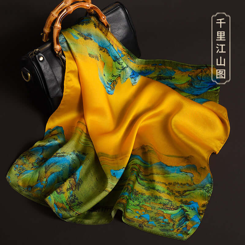 2020 new print small square towel female spring and autumn decoration silk small square towel multi-purpose silk scarf beach towel