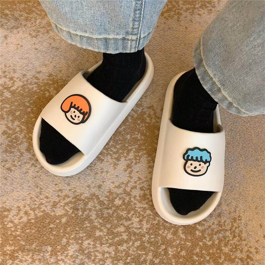 Bathroom men and women lovers sandals and slippers room home exterior wear net red INS tide fashion Japanese cartoon cool slippers