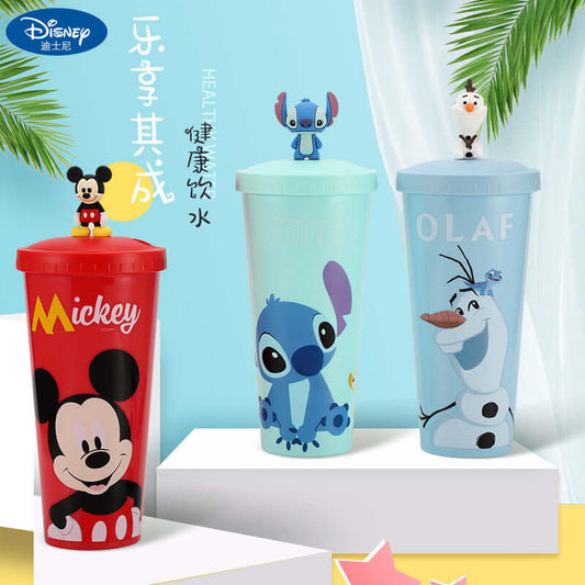 straw cold water cup large-capacity cartoon male and female students summer new home coffee milk tea juice cup