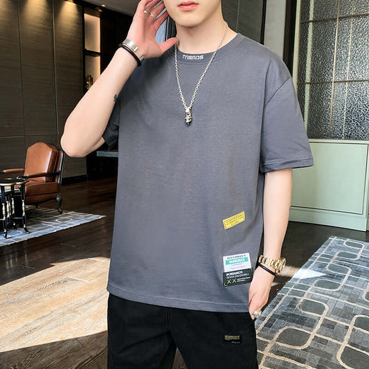 T-shirt male 2021 summer Korean casual fashion loose cotton shirt men teen students trend short sleeve T-shirt