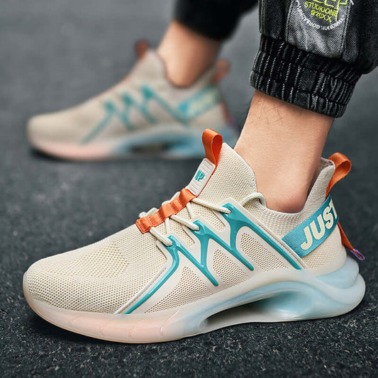 Smile to welcome cross-border 2021 new summer men's shoes flying woven popcorn sports running shoes men's casual trend shoes