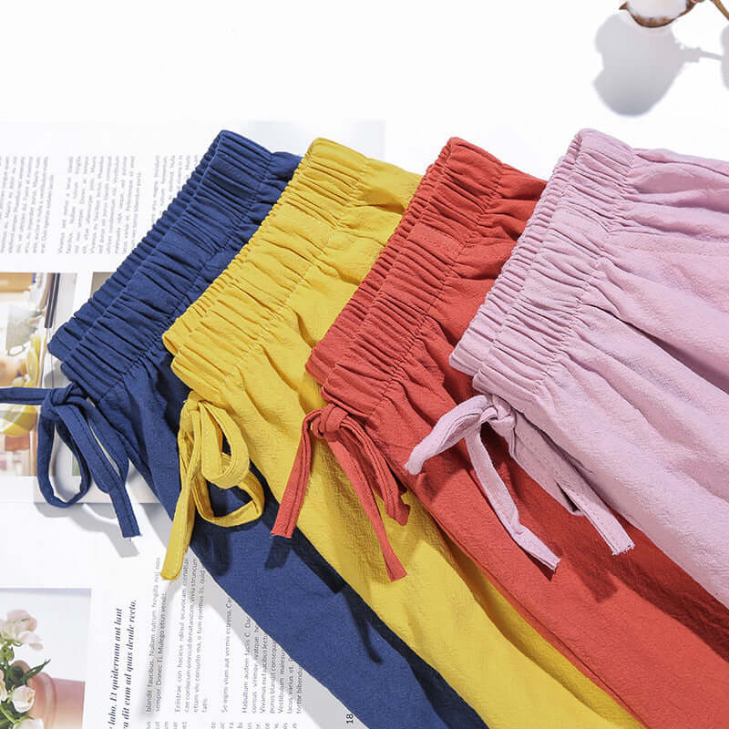 2021 new loose linen large size student sports casual cotton and linen shorts female summer wide leg pants manufacturers wholesale