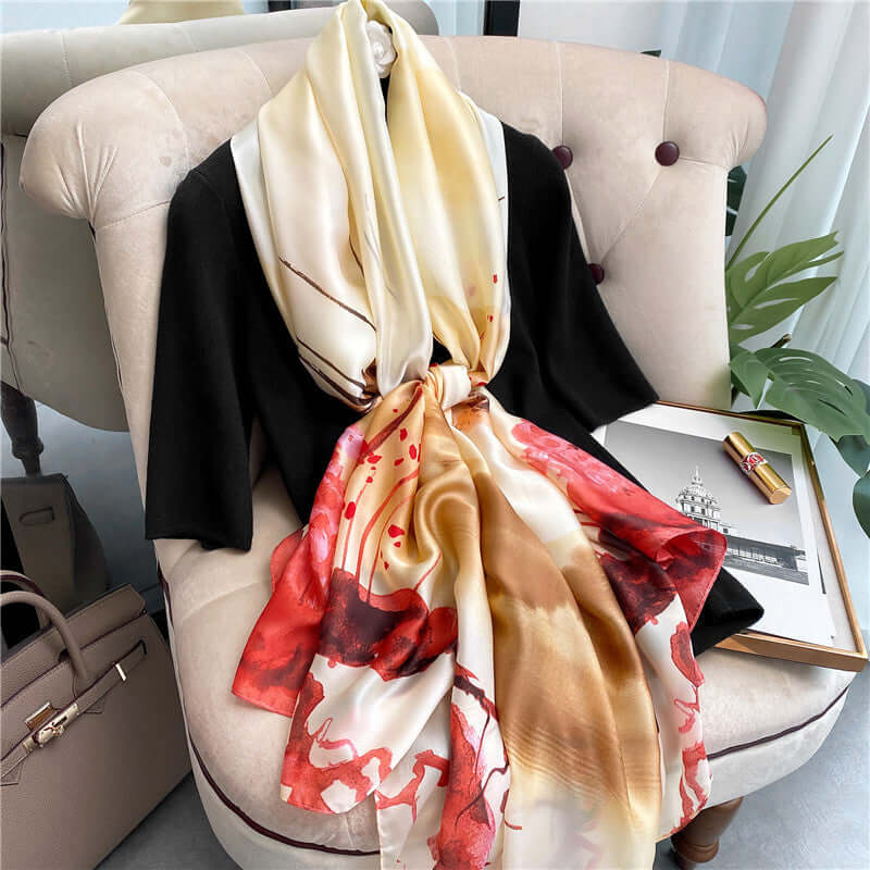 Women's Luxury Silk Shawl~Scarf ~ Trending Asian Styling