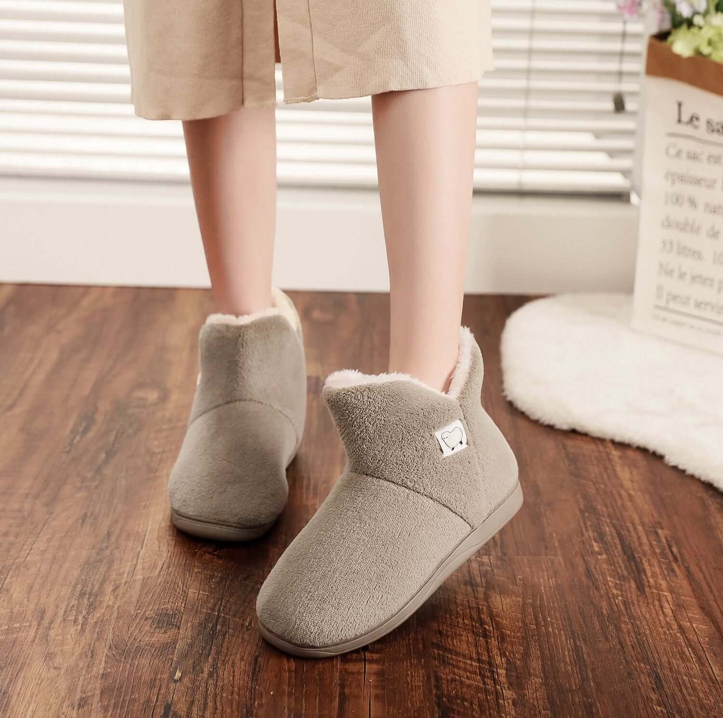 Cozy Memory Cotton High-Top Slippers