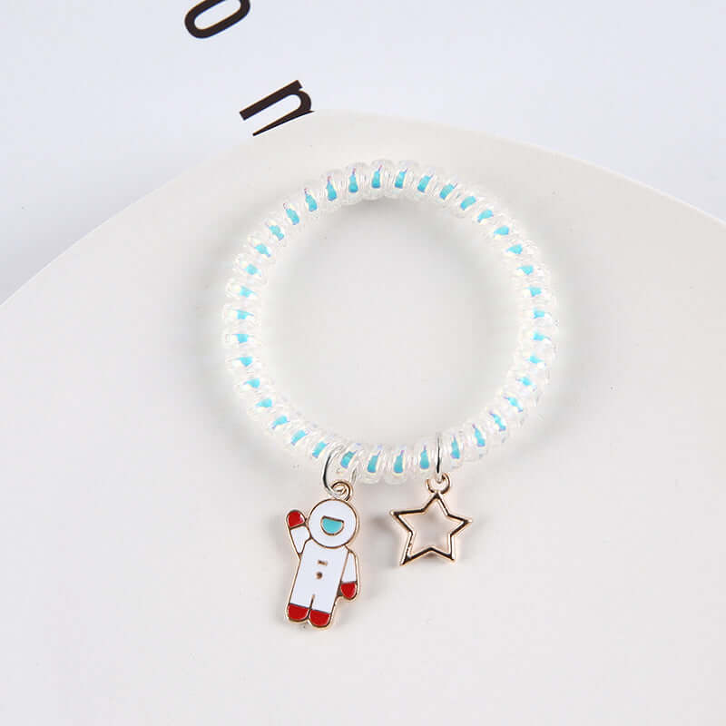 Astronaut rocket couple bracelet a pair of small leather case to send boyfriend magnets to learn women's telephone line hair ring