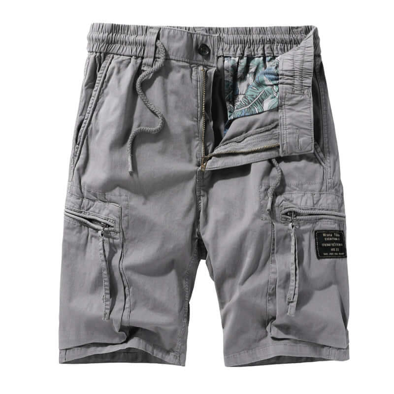 Amazon cross-border foreign trade 97% cotton solid color large size loose straight tooling shorts men's five-point pants Vipshop