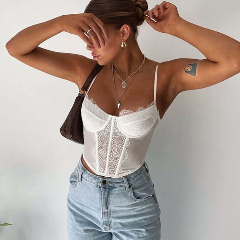 "Sexy Lace Pleated Tube Top"