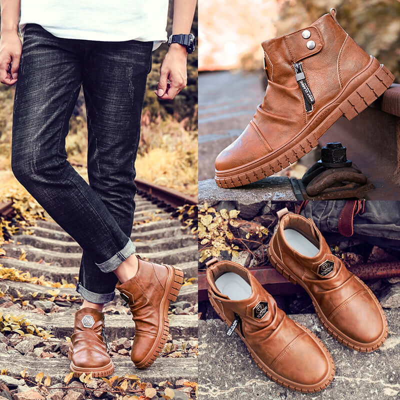 summer martin boots men's waterproof high-top sneakers men's tooling boots outdoor men's shoes men's casual shoes