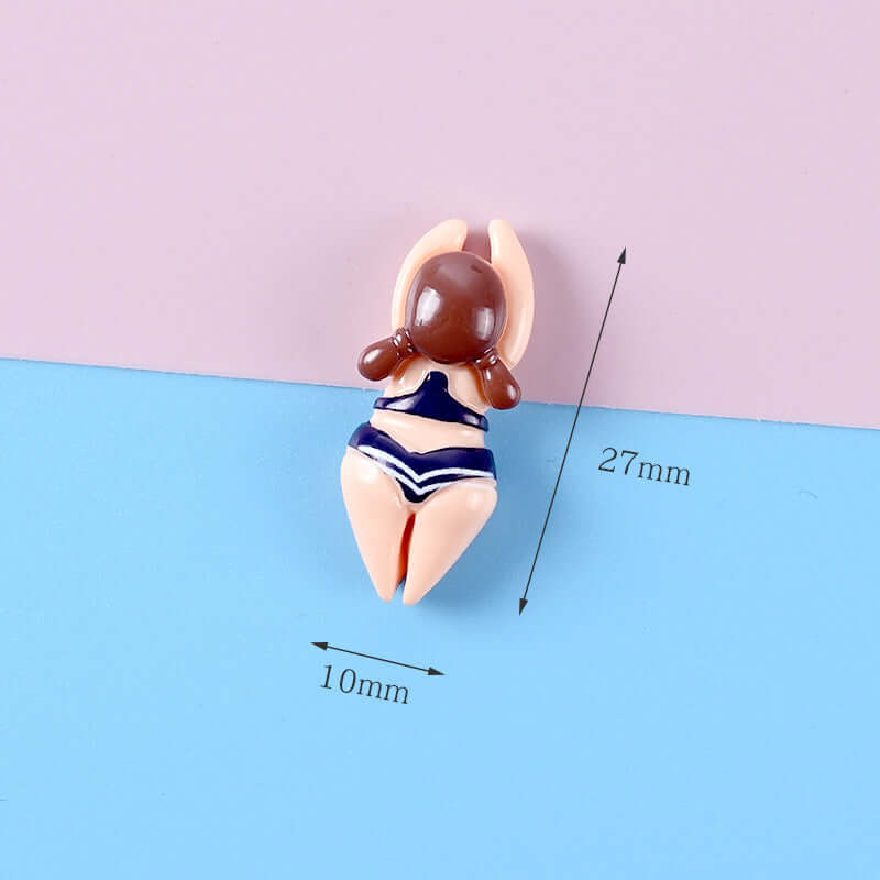 Resin cartoon swimming small man drop glue cream mobile shell accessories hairpin refrigerator stickers handmade DIY brooch material