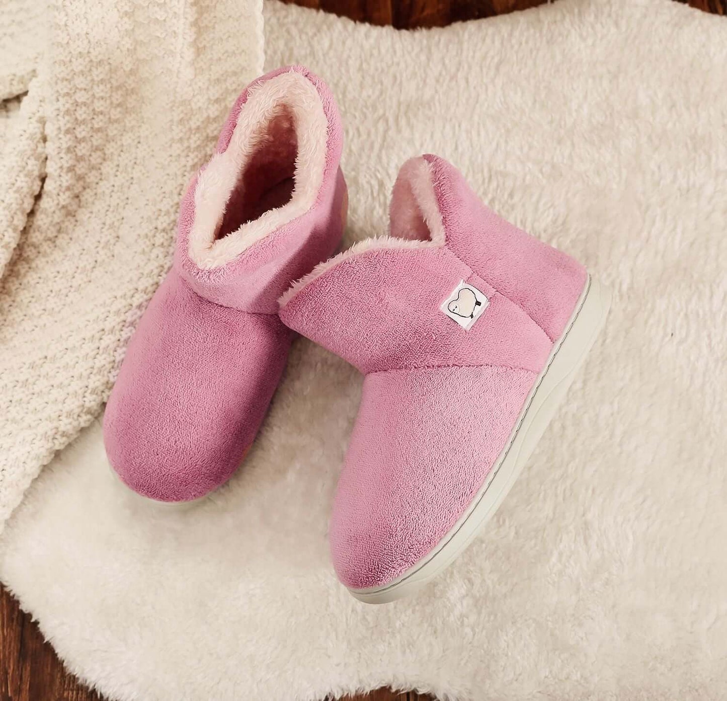 Cozy Memory Cotton High-Top Slippers