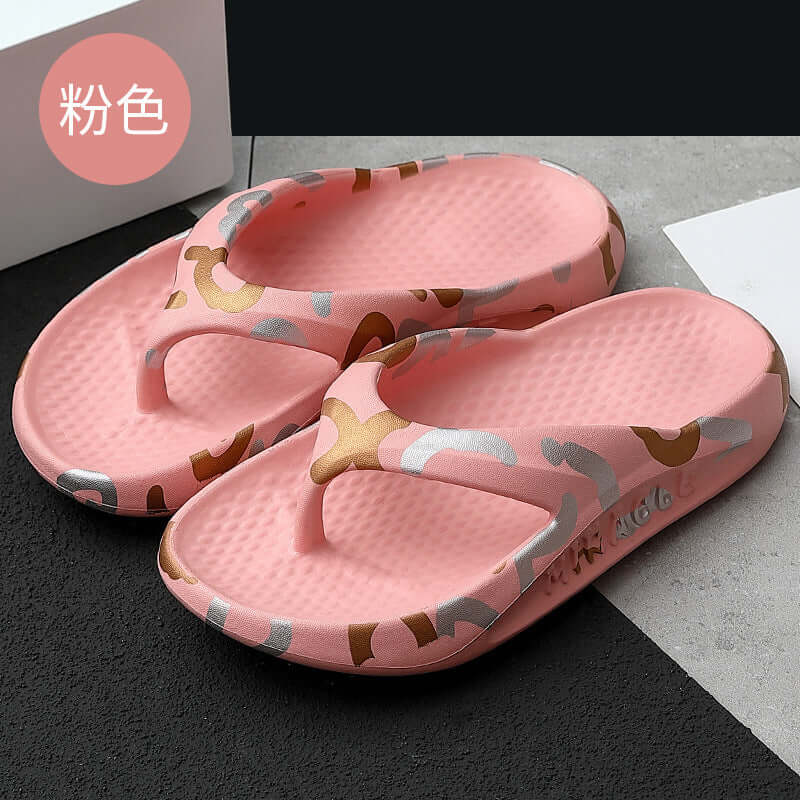 Summer anti-skid adhesive shoes spot pink flip-flops Persistent adhesive beach casual sand