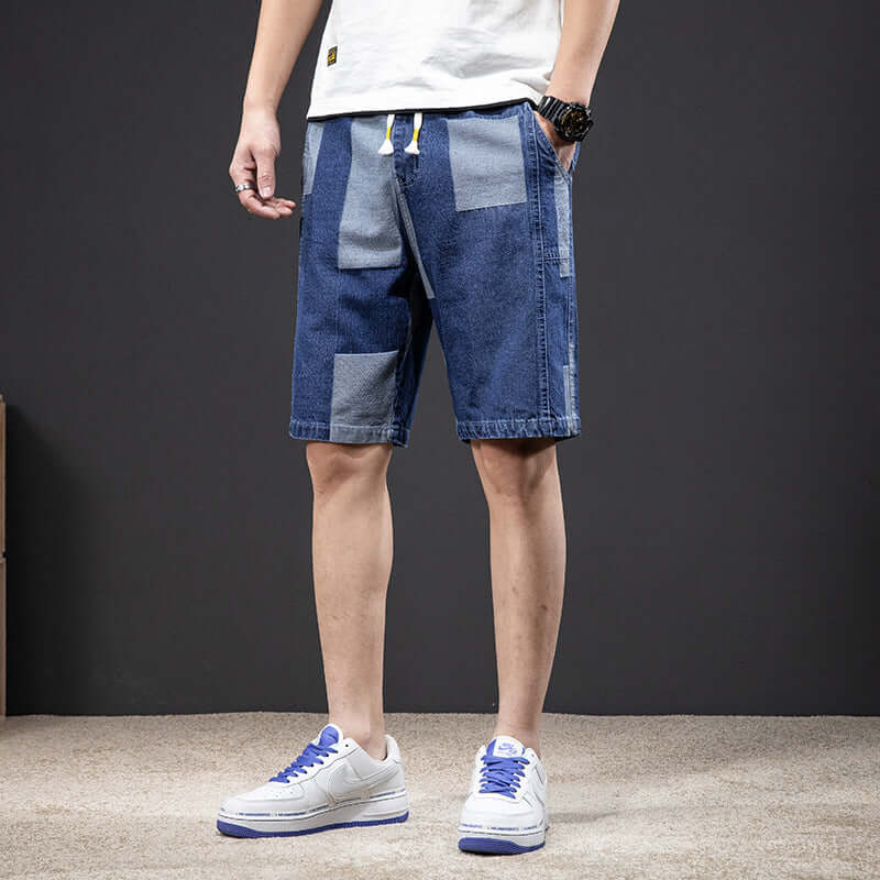 M-8XL large size denim shorts male 2021 summer new men's jeans Korean version of youth casual five pants